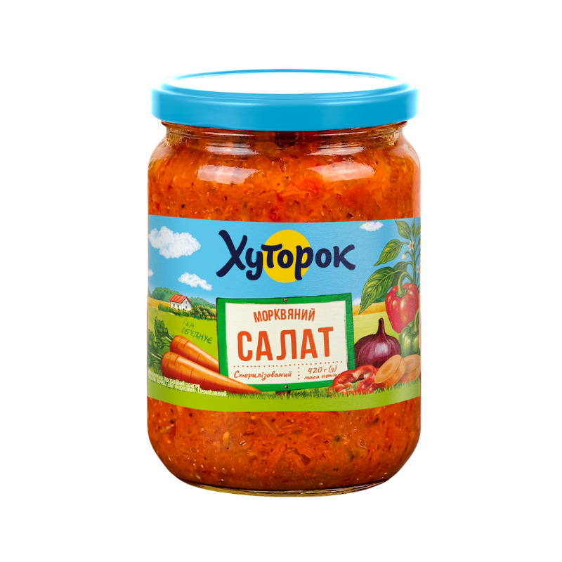 Салат Морквяний стерилізований ТМ "Хуторок" 420г